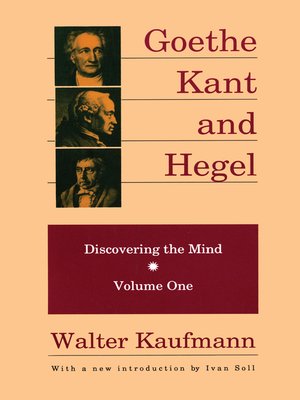 cover image of Goethe, Kant, and Hegel